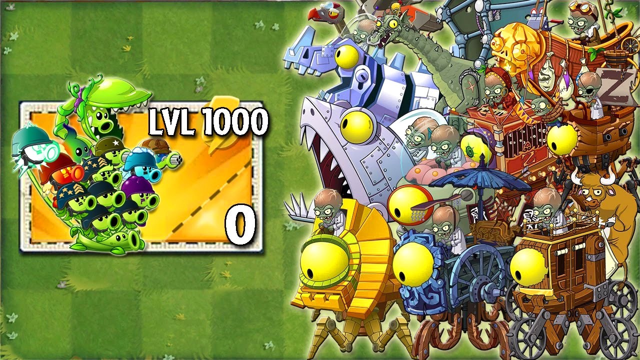 Pvz 2 Zomboss Battlez - All Mega Gatling Pea & Other Pea vs All Zombots