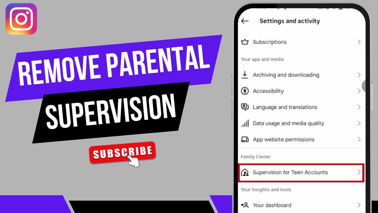 How To Remove Parental Supervision on Instagram