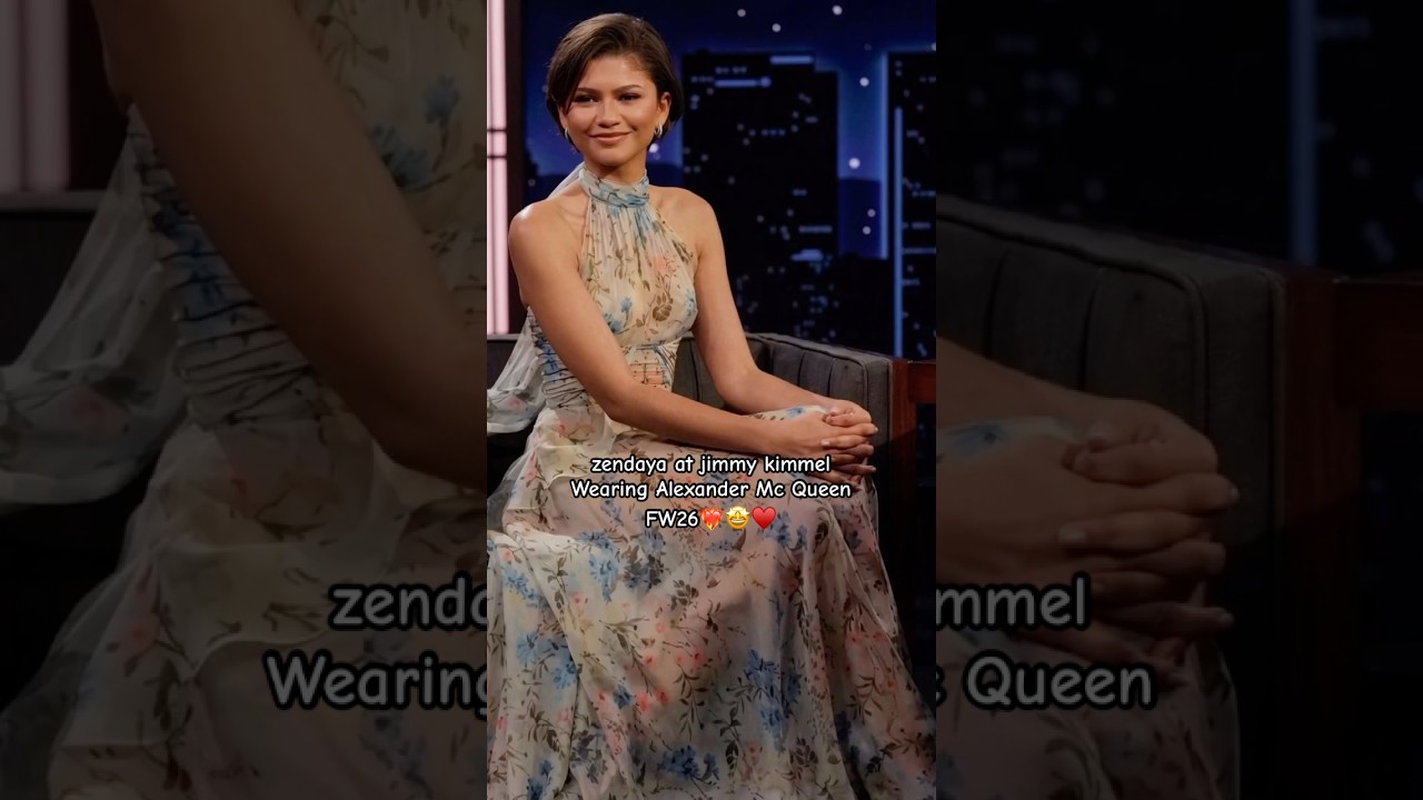 Зендая на шоу Джимми Киммела в одежде Alexander Mc Queen из коллекции осень-зима 2026 #viralshort...