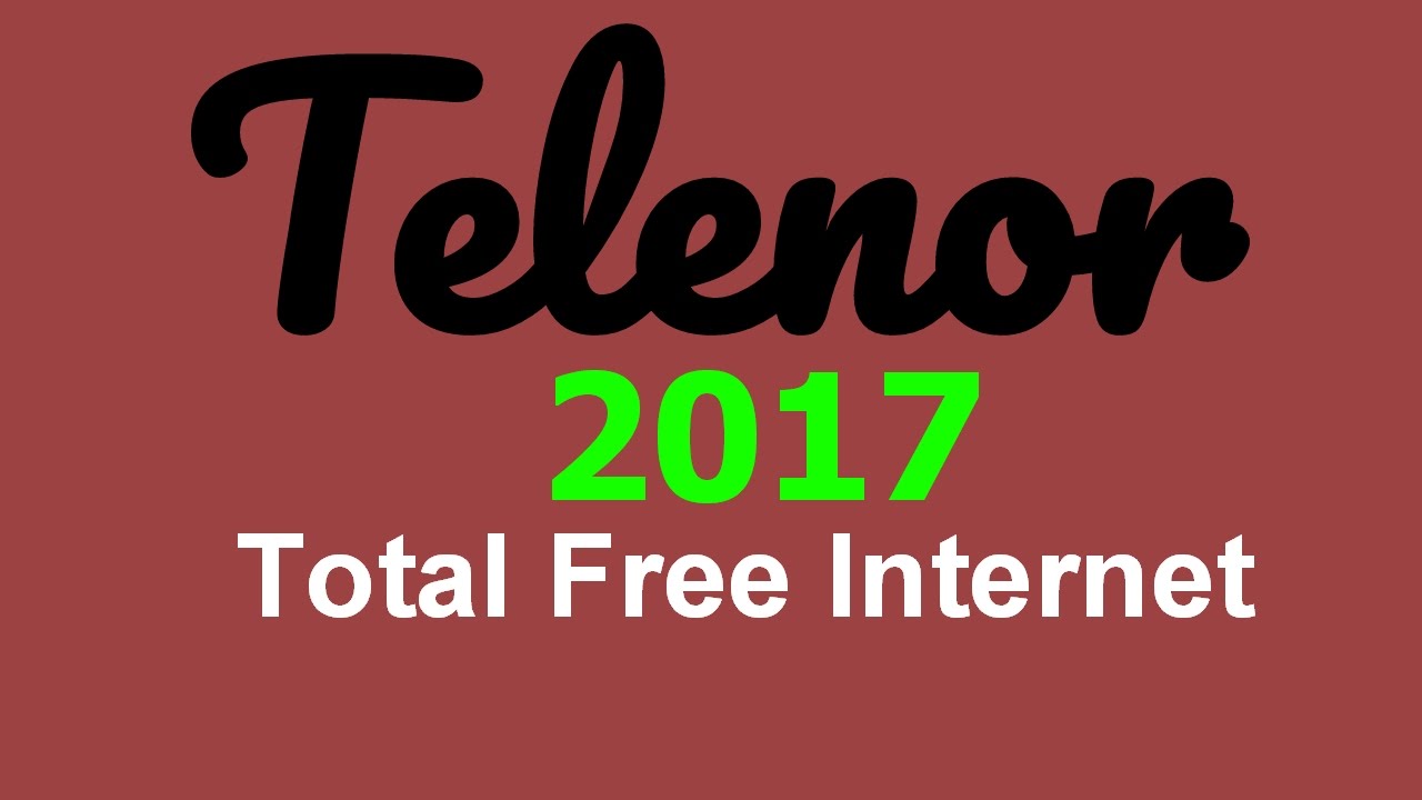 Telenor Free Internet November 2017