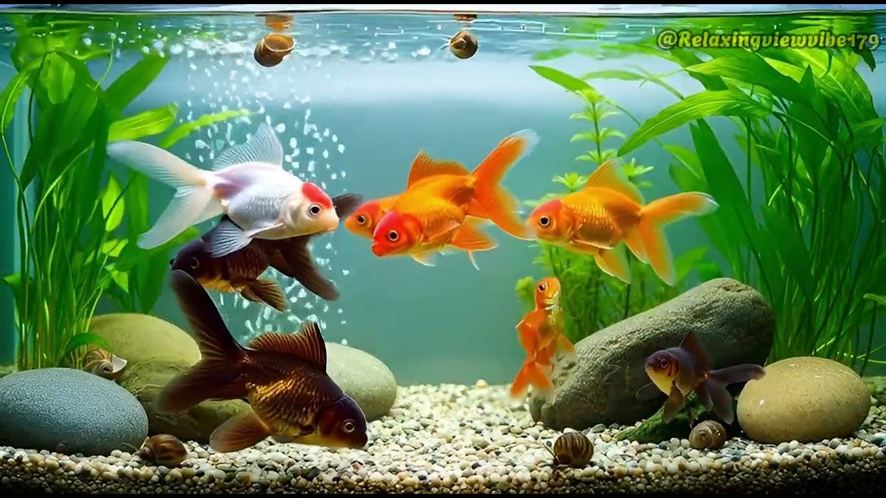Golden Goldfish drifting peacefully in a glass wor