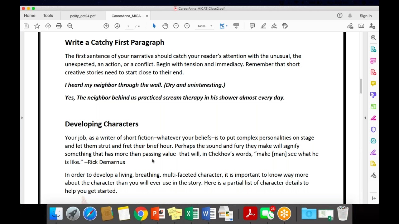 MICAT Story Writing, Argument Writing and Descriptive Writing
