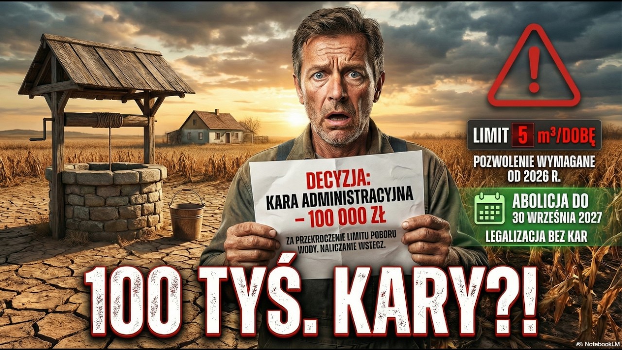 Kara 100 tys. zł za własną studnię? 💧 Nowe kontrole i limity wody w 2026 roku!
