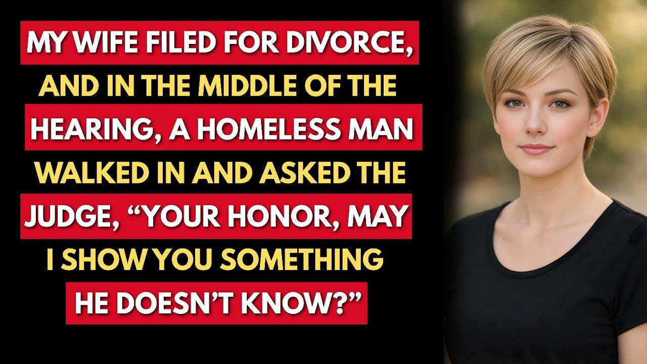 MY WIFE FILED FOR DIVORCE, AND IN THE MIDDLE OF THE HEARING, A HOMELESS MAN WALKED IN AND ASKED...