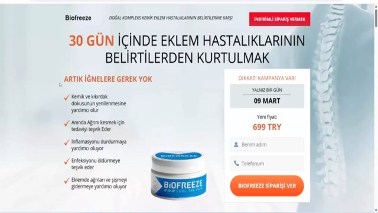Biofreeze - DOĞAL KOMPLEKS KEMİK EKLEM HASTALIKLARININ BELİRTİLERİNE KARŞI (Turkey)