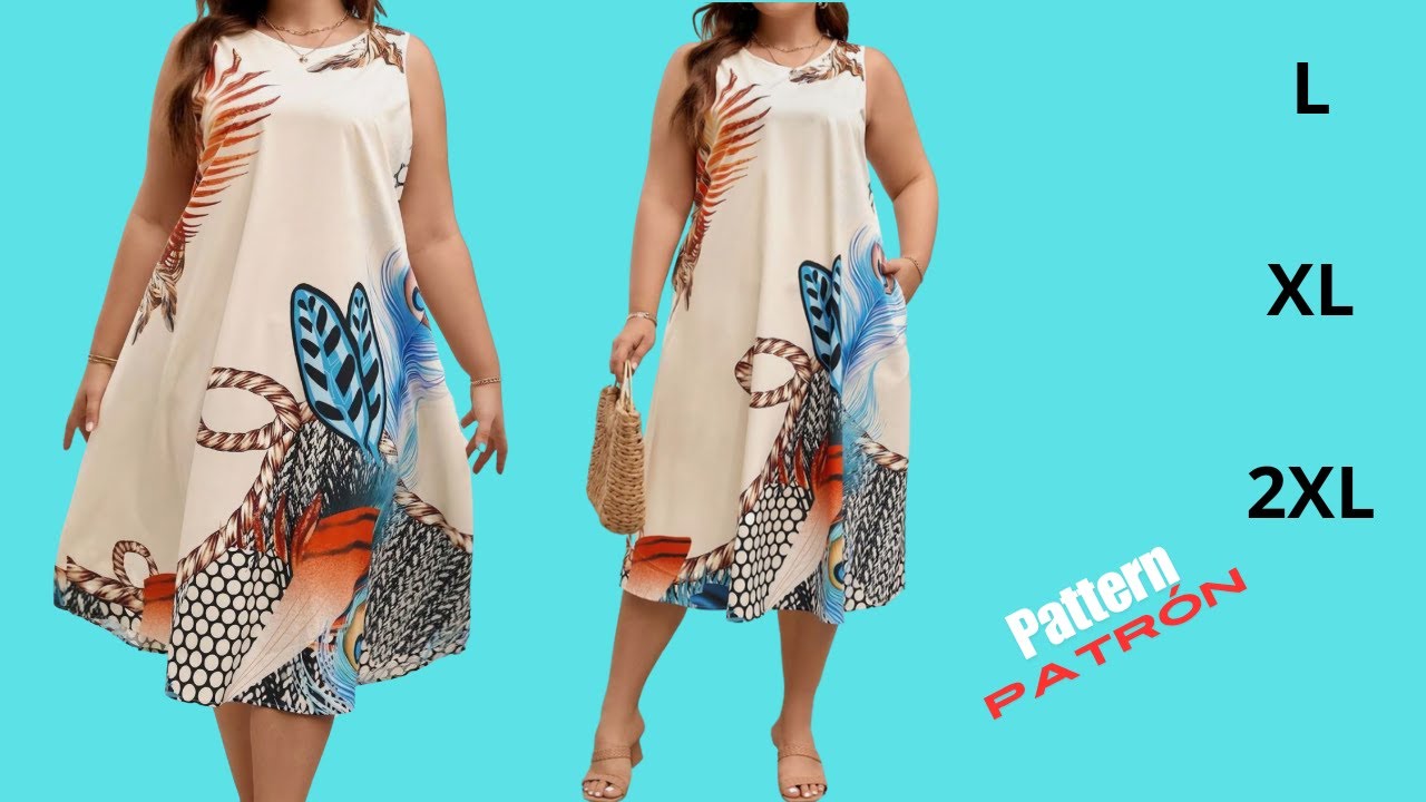 Vestido Fácil Holgado para Señora , Te regalo esta y muchas mas técnicas de Patronaje