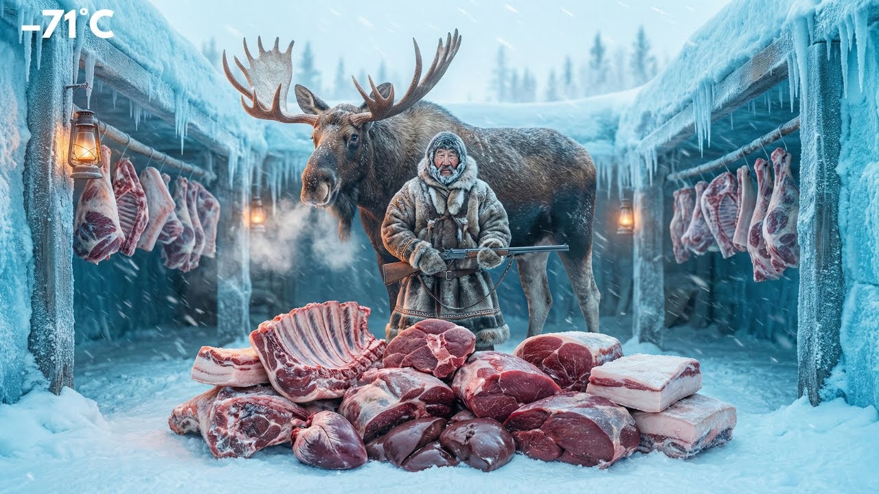 Brutal 7 Day Hunt for a 1,000kg Moose in  71°C Yakutia : Survival Documentary