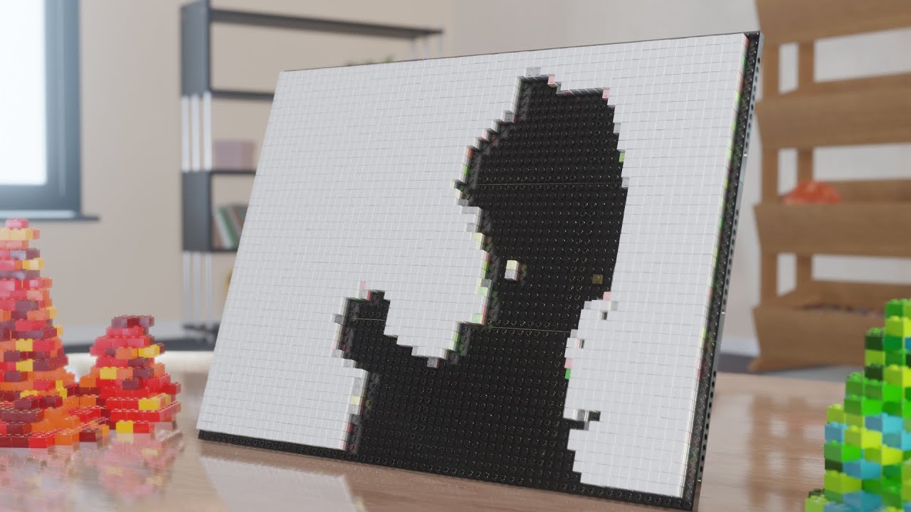 Bad Apple!! but Lego and rendered with way too much effort