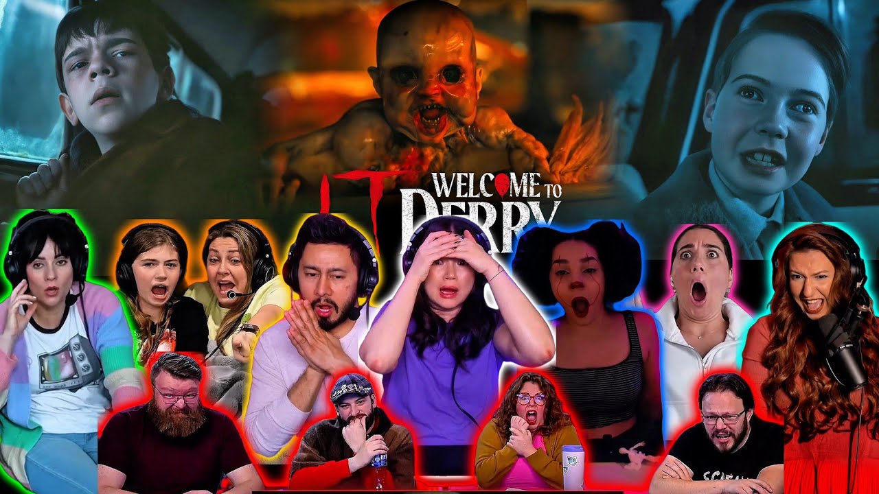 Youtubers React To HORRIFIC CAR BIRTH OPENING SCENE | It Welcome To Derry Ep 1 Reaction Mashup 