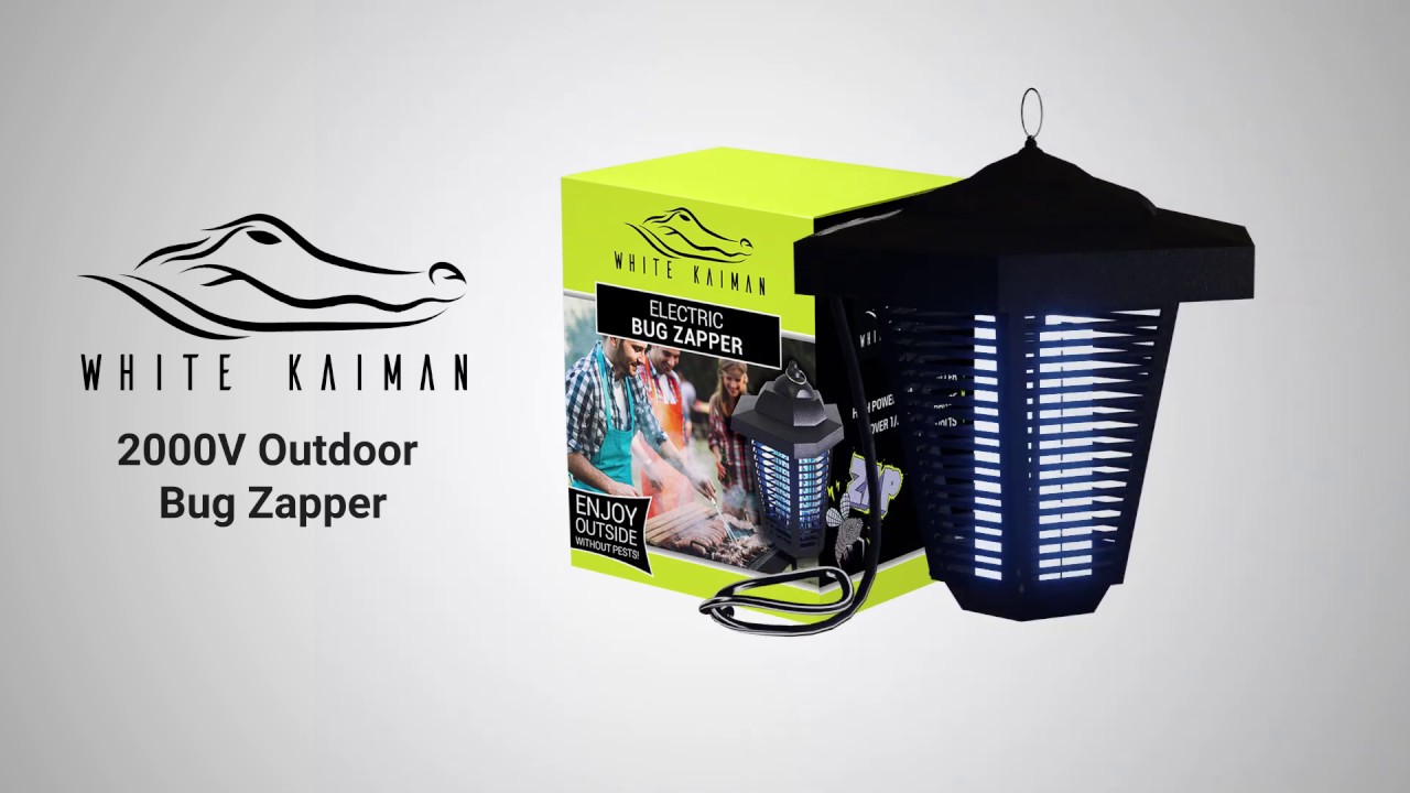 White Kaiman Electric Bug Zapper Lamp for Outdoors & Indoors - High Powered Mosquito Killer