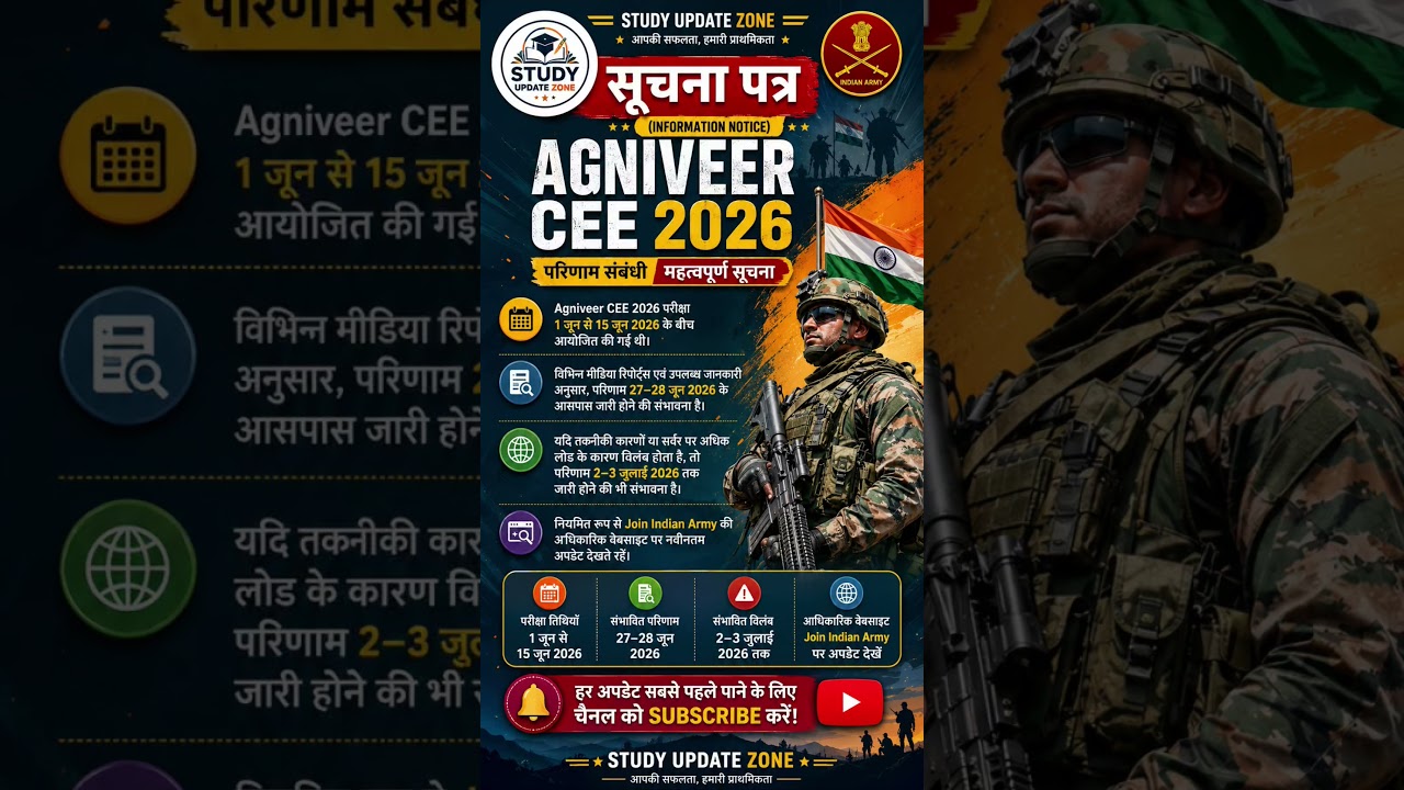 Indian Army Agniveer CEE 2026 Result Date | Expected Result & Latest Official Update