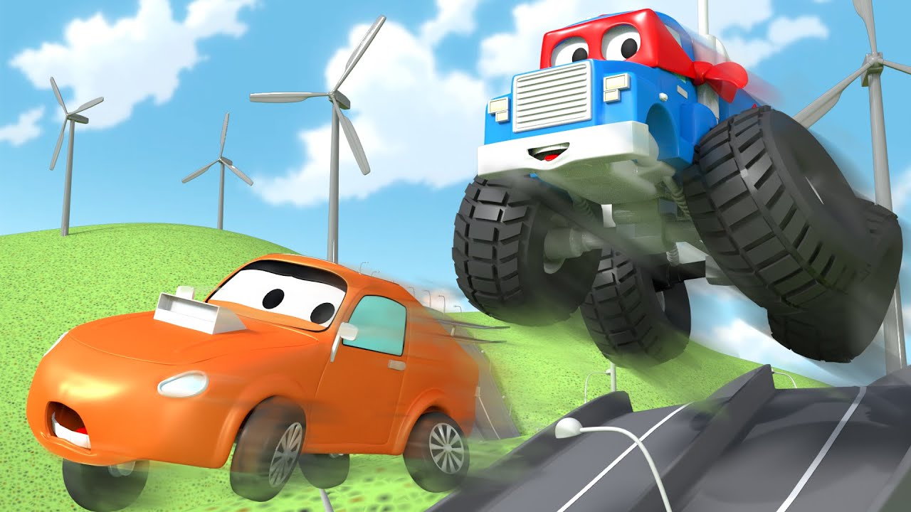 Monster Truck - Carl Super Ciężar&oacute;wka - Miasto Samochod&oacute;wd&oacute;w 🚚 ⍟ Bajki Dla Dzieci
