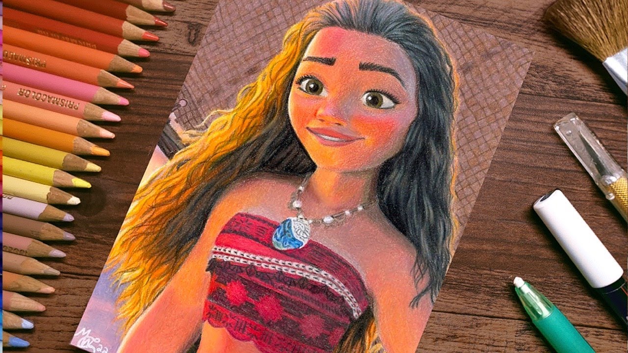 Drawing Moana - Moana | Colored Pencil
