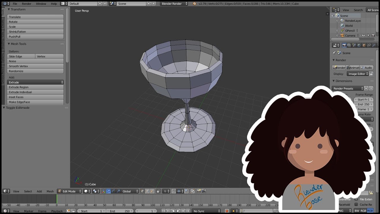 Corso base Blender #18 - Spin e Remove Doubles
