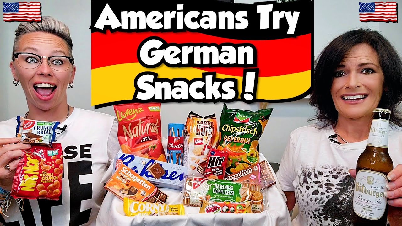 American Couple Reacts/Tries: German Snacks, German Chocolate, Beer & MORE! FIRST TIME! Part 2!