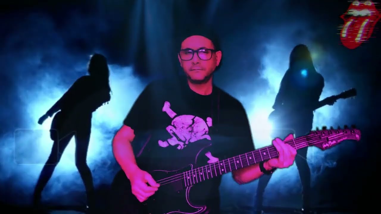 (I Can't Get No) Satisfaction - Hard Rock Guitar cover with lyrics played on the guitar