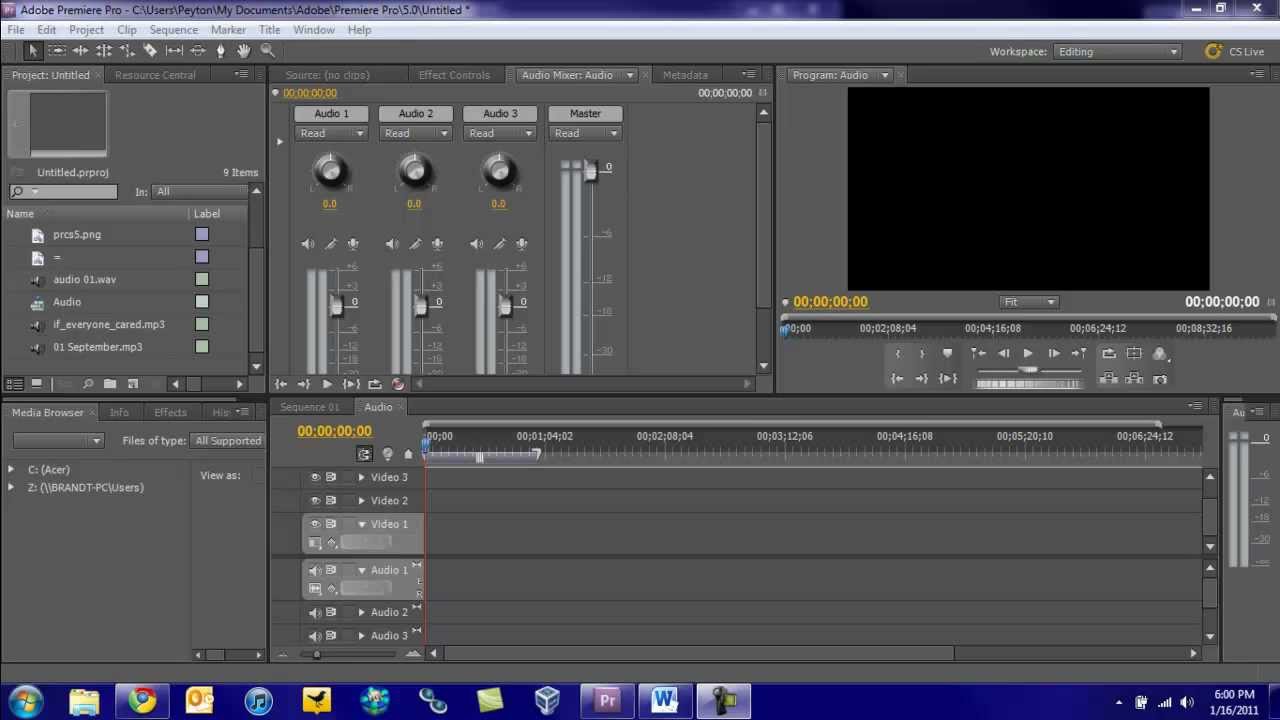 Adobe Premiere Pro CS5 Tutorial: Audio Mixer