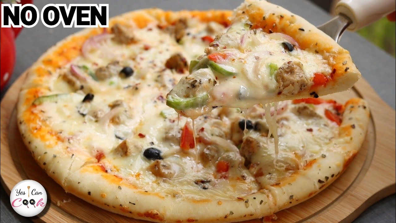 Prepare the best Pizza Without Oven 😍 Chicken Pizza by (YES I CAN COOK)