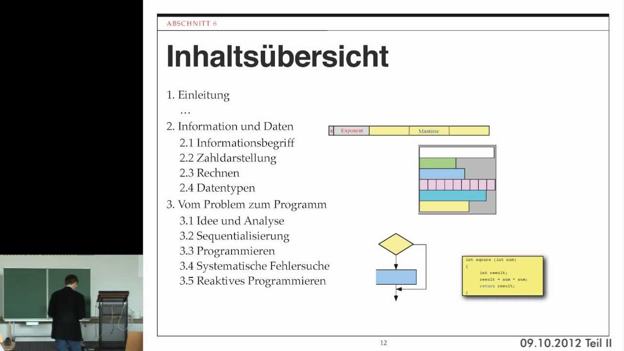 Grundlagen der Informatik, Professor Froitzheim, Vorlesung 01, Teil II, 09.10.2012