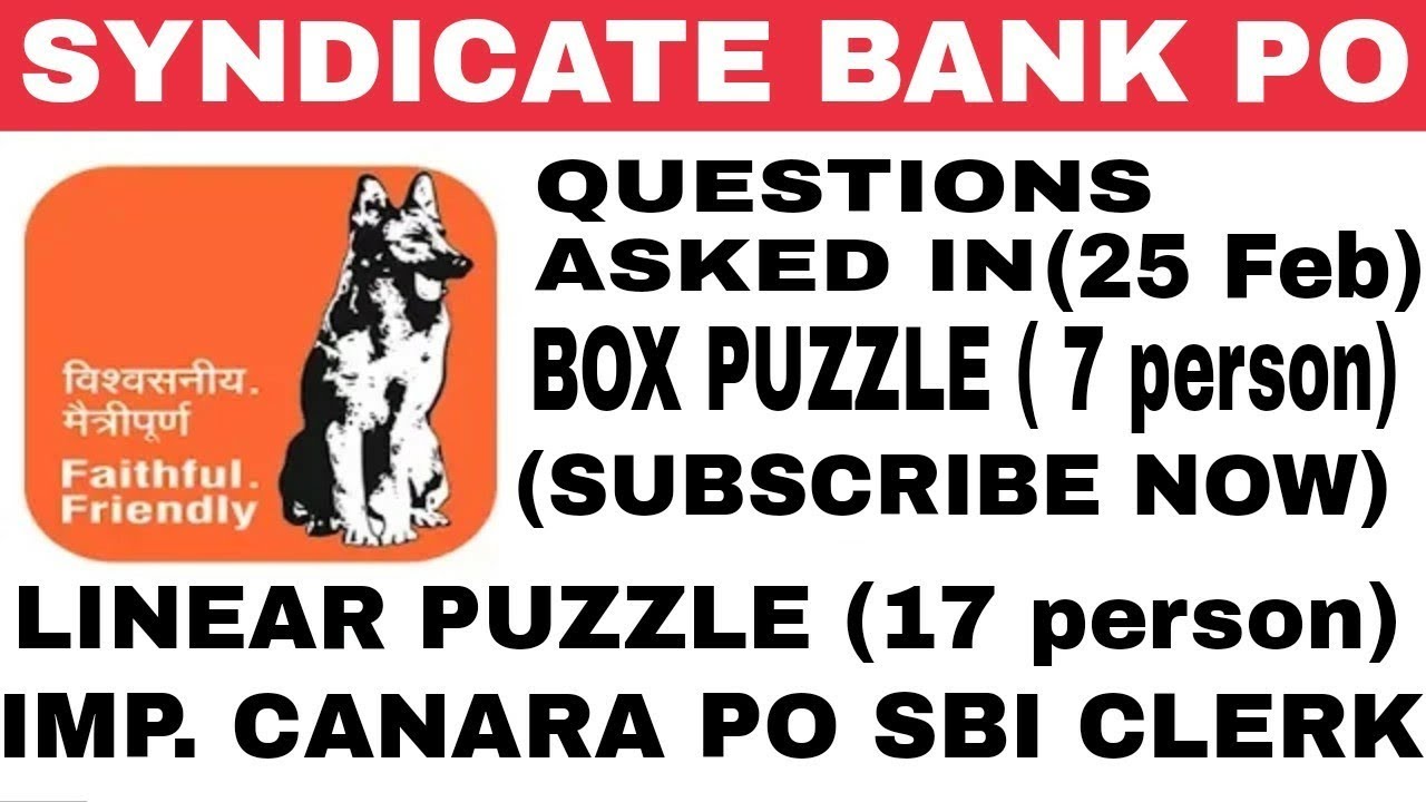 QUESTIONS ASKED IN SYNDICATE BANK PO 2018