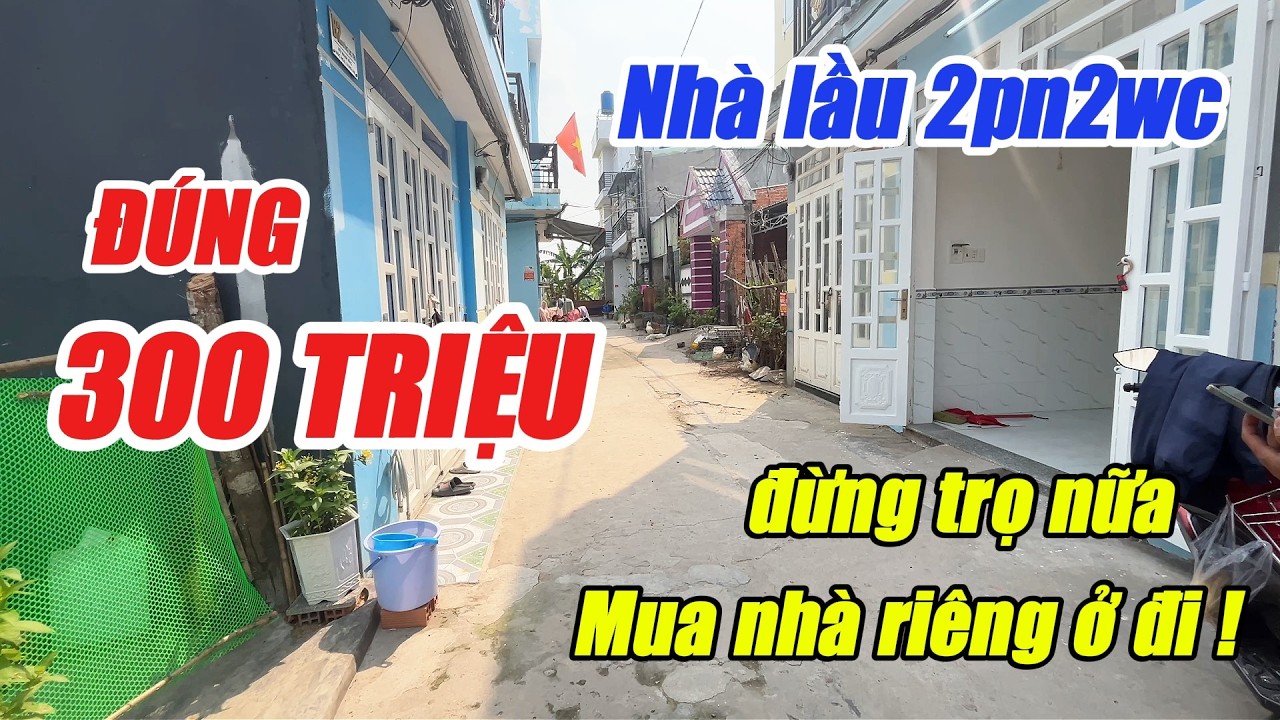 anh chị ơi.Ở trọ chi nữa, mua ngay căn nhà lầu giáp Hóc Môn chỉ 300tr thôi.có đủ 2 phòng riêng 2wc