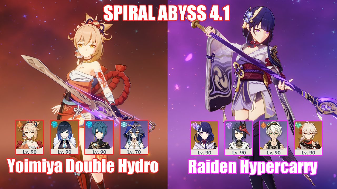C0 Yoimiya Double Hydro & C0 Raiden Hypercarry | Spiral Abyss 4.1 | Genshin Impact