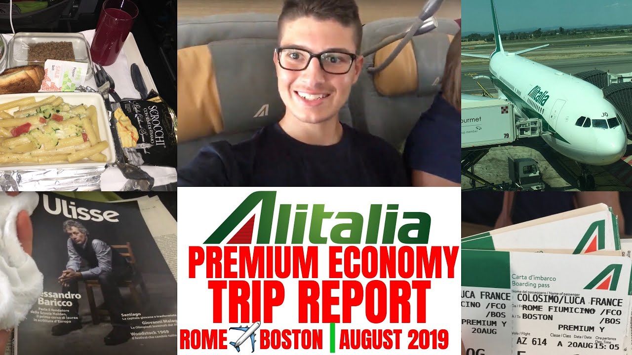 ALITALIA PREMIUM ECONOMY TRIP REPORT! | Rome to Boston| Aug 2019 | A330