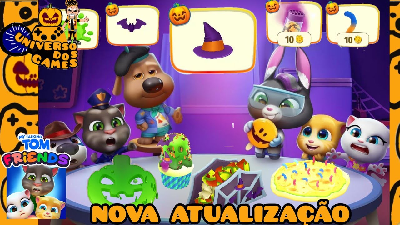 chegou a nova atualização de Halloween do my talking tom amigos novos  ingredientes na cozinha