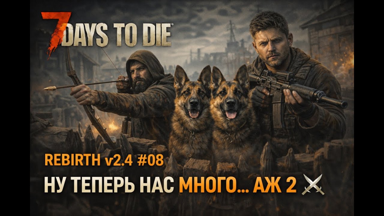 🔥 REBIRTH v2.4 #08 — Ну теперь нас много… аж 2 ⚔️ |  #7DaystoDie