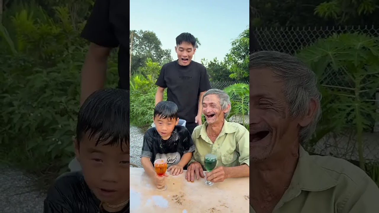 Hai ông cháu trêu đùa hãm hại cậu bé siêu dễ thương 😂😱👶🏻♥️👴 #shorts​ #cute​