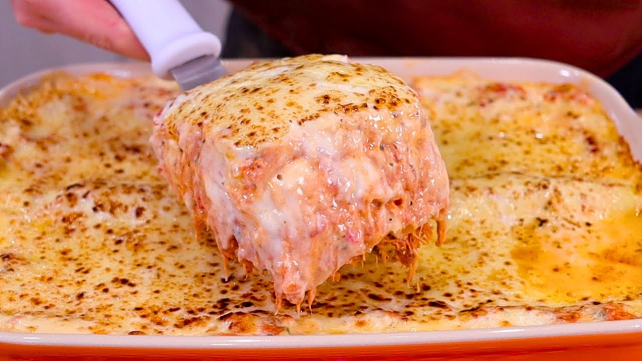 LASANHA DE FRANGO CREMOSA E PERFEITA PARA O ALMOÇO DE DOMINGO! | LASANHA DE FRANGO COM MOLHO BRANCO