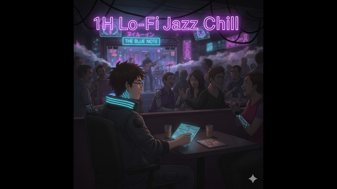 [1HR] Cyberpunk Jazz Lofi 🎷 Midnight in Night City (Chill & Study Beats)
