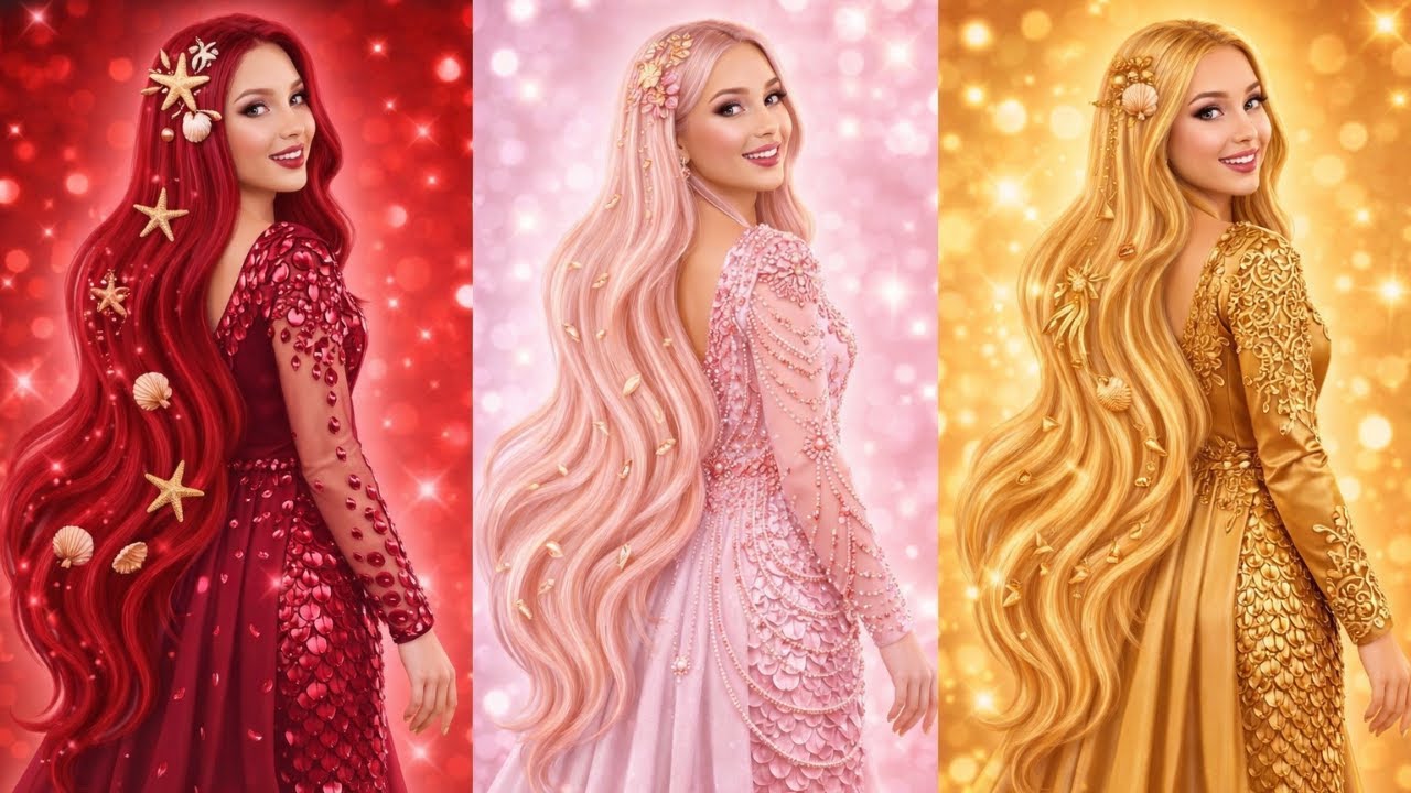 Mermaidcore Te Cheamă! 💗❤️ Transformare Virală Păr Roșu vs Roz