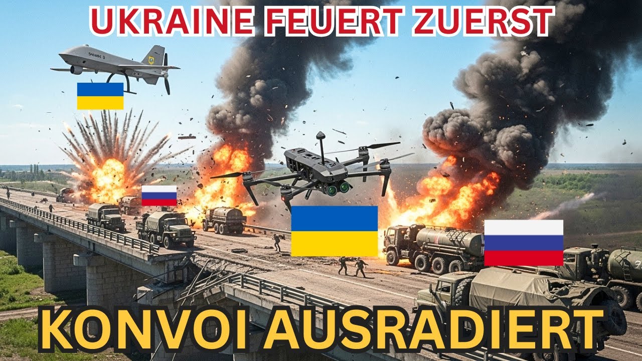Die Ukraine greift einen russischen Versorgungskonvoi mit Drohnen an, und DANN PASSIERT DAS