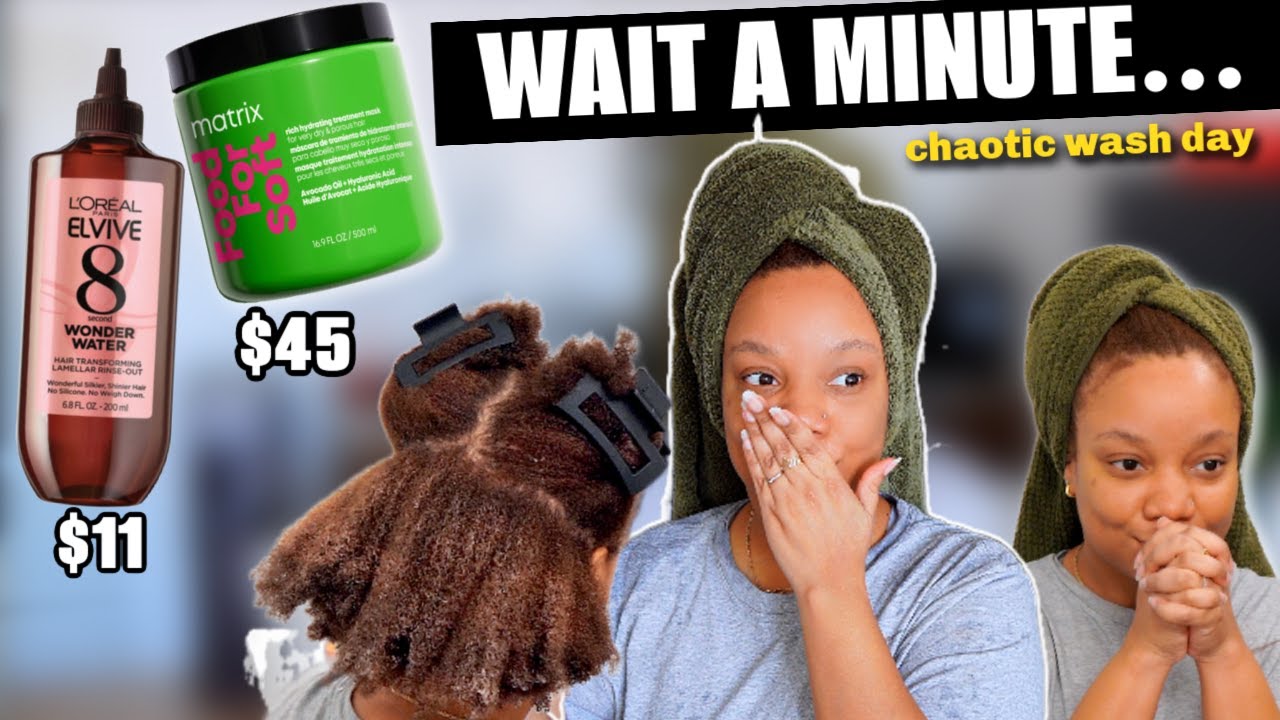 Chaotic 4B/4C Natural Hair Wash Day | $45 Conditioner + $11 Softening Treatment | Matrix & L'Oreal