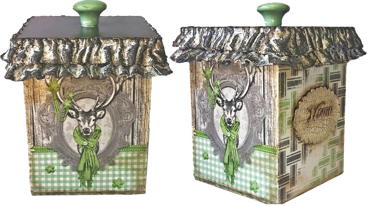 DIY DECOUPAGE BOX WITH NAPKIN / BEAUTIFUL DECORATION