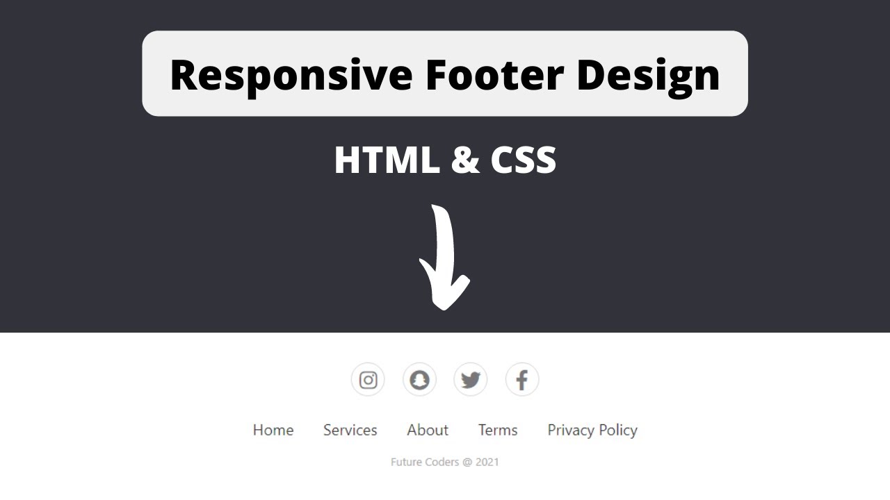 Simple Responsive Footer Design using HTML and CSS