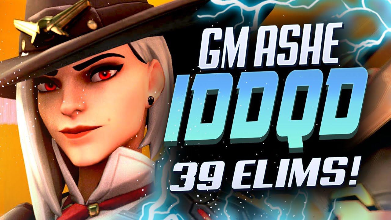 IDDQD GRANDMASTER ASHE GAMEPLAY! 39 ELIMS! [ OVERWATCH SEASON 25 TOP 500 ]