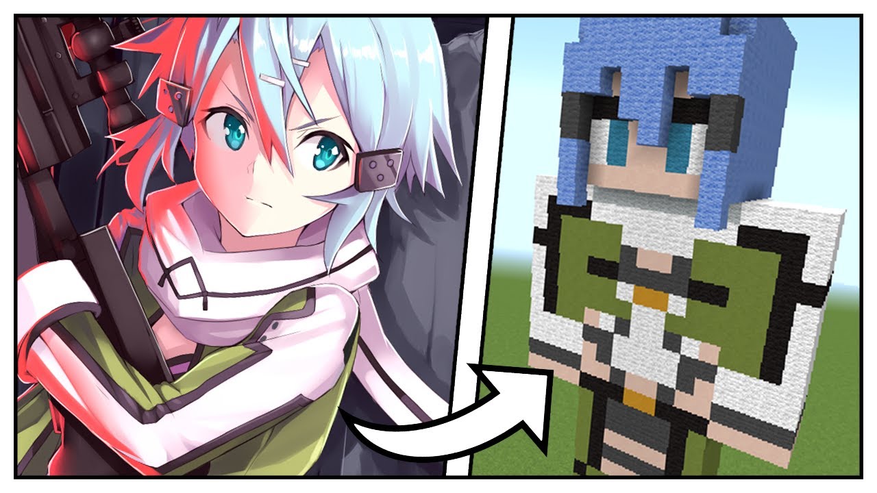 How to Build a Sinon GGO Statue (Sword Art Online II) - Minecraft