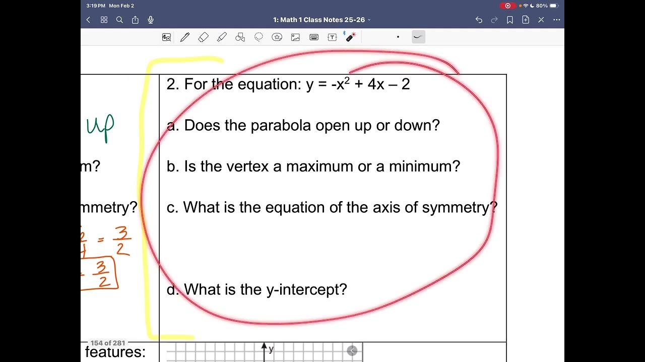 M1 6.3: Graphs of Quadratic Functions (Intro)