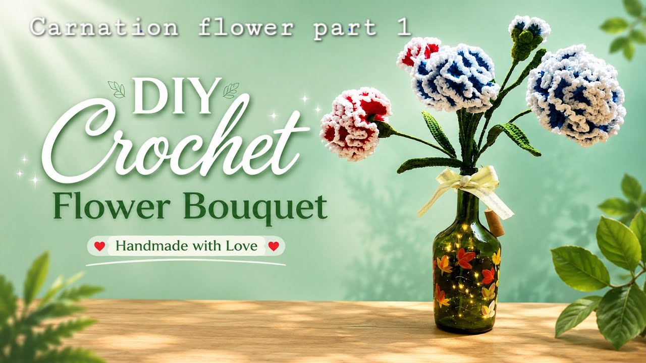 HOW TO CROCHET CARNATION FLOWER PART 1||LEARN HOW TO CROCEHT||Crochet for beginners step by step#diy