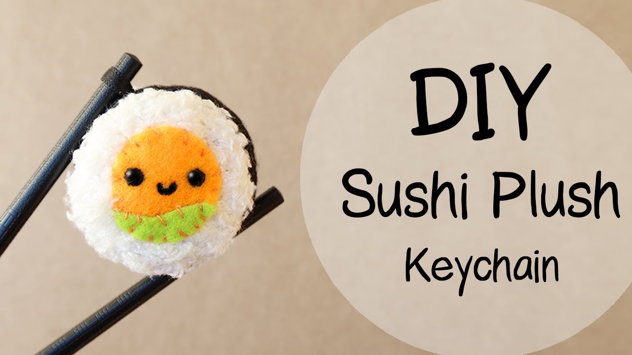 DIY *kawaii* SUSHI Plush Felt Keychain | #FeltDIYFriday​ | with FREE Templates
