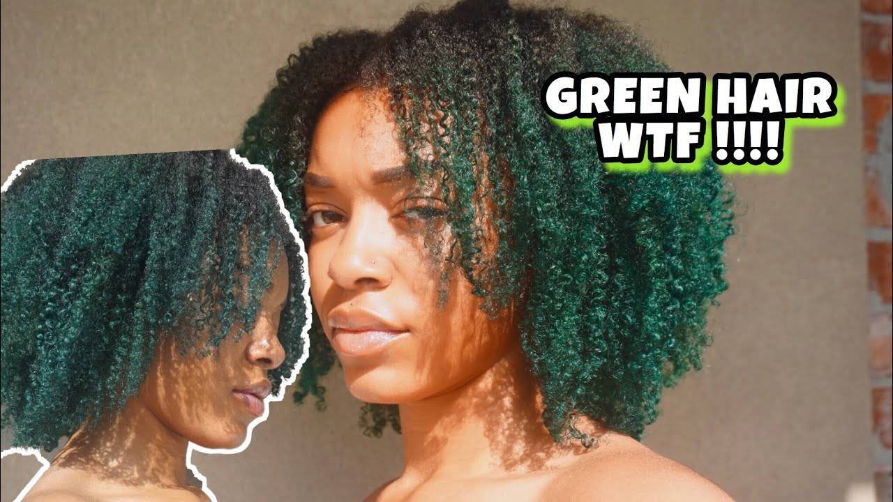 Emerold Green Hair Color on Natural 4b Hair