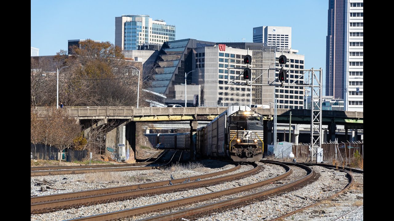 Norfolk Southern and CSX Trains in Downtown Atlanta, Georgia