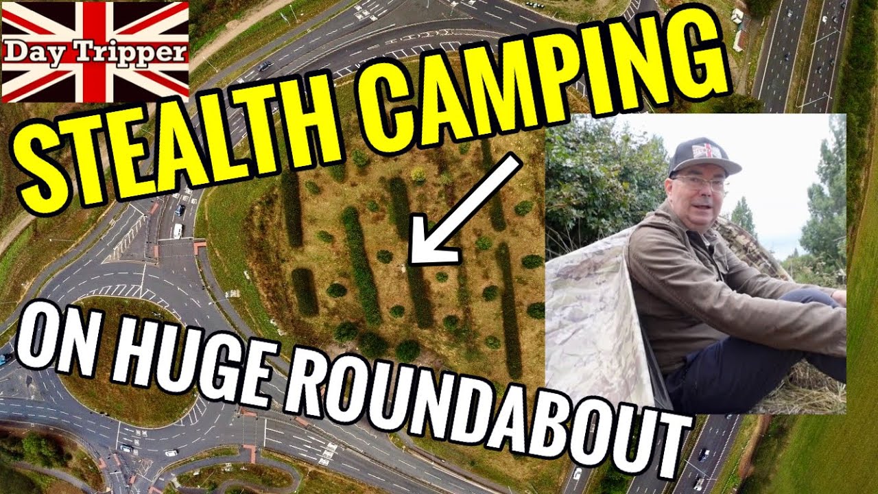 Stealth Camping On A Huge Roundabout - Heavy Rain Storm