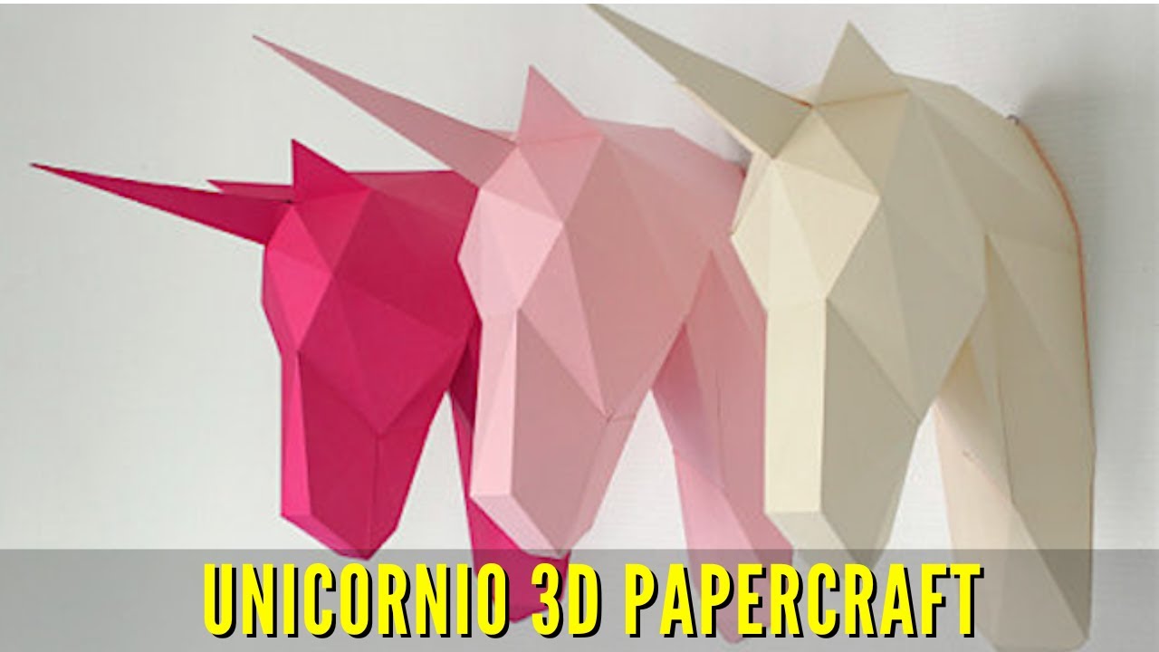 Como hacer Unicornio 3D de Papel / Papercraft / Molde Gratis 🦄