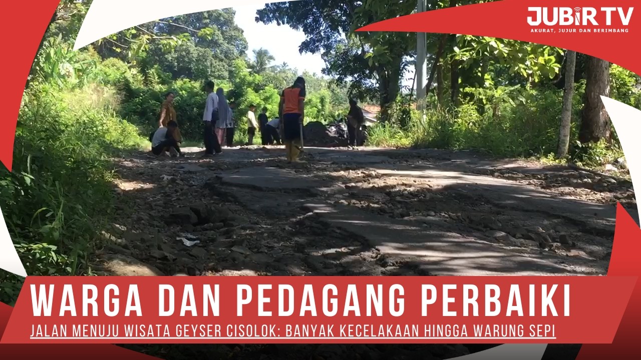Warga dan Pedagang Perbaiki Jalan Menuju Wisata Geyser Cisolok: Banyak Kecelakaan hingga Warung Sepi