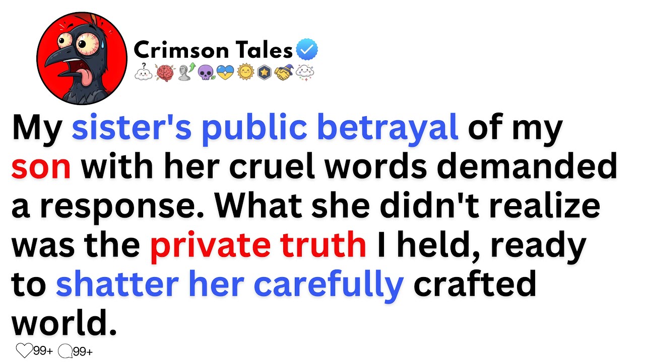 My sister's public betrayal of my son with her cruel words demanded a response. What she didn't...