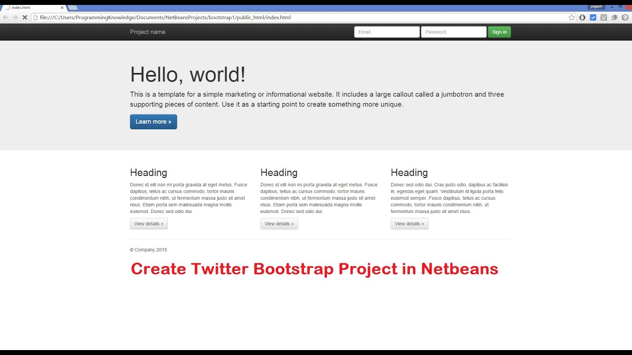 How To Create Twitter Bootstrap Project in Netbeans + Generate Default Bootstrap Template