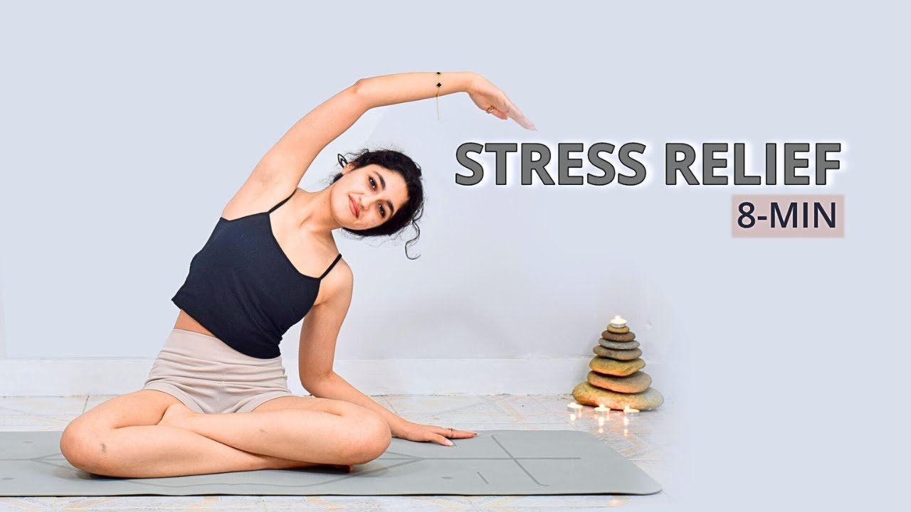 8 Min Stress Relief Yoga | Calm Your Mind & Relax Your Body ( no talking )
